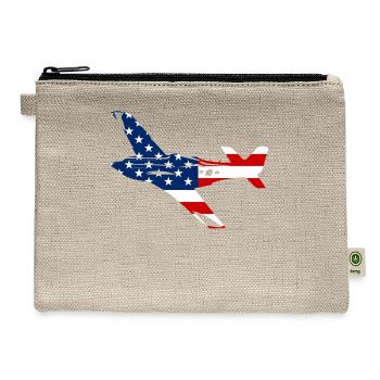 P51 Mustang United States Flag - Hemp Carry All Pouch - natural - Front