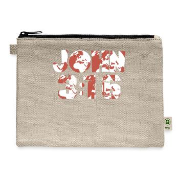 John 3-16 World - Hemp Carry All Pouch - natural - Front