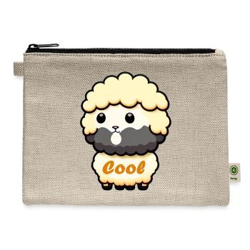 adorable young lamds,sweet and fluffy lambs - Hemp Carry All Pouch - natural - Front