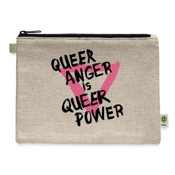 Queer anger is queer power - Hemp Carry All Pouch - natural - Front
