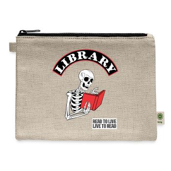 Library Read To Live Live To Read - Hemp Carry All Pouch - natural - Front