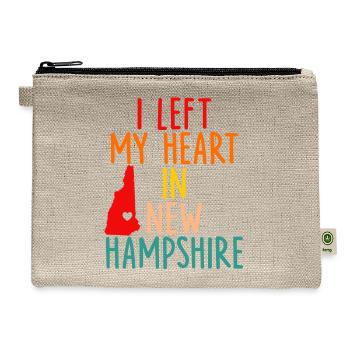 I Left My Heart In New Hampshire - Hemp Carry All Pouch - natural - Front