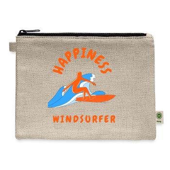 Happiness Is Being a Windsurfer - Hemp Carry All Pouch - natural - Front