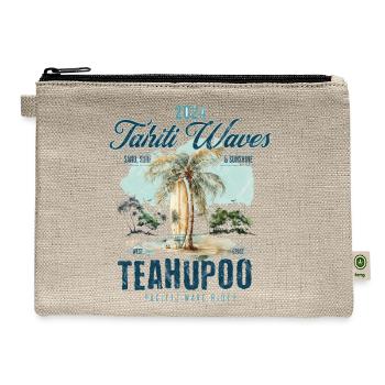 Teahupoo Pacific wave rider - Hemp Carry All Pouch - natural - Front