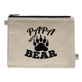 Papa with Bear - Hemp Carry All Pouch - natural - Front