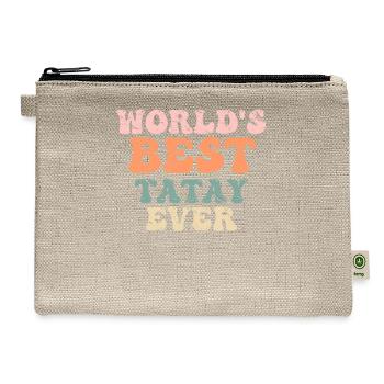 Tatay Gift for World's BEST Tatay Ever Tagalog Fil - Hemp Carry All Pouch - natural - Front