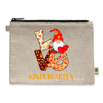 Kindergarten Love Autumn Gnome For Teachers And - Hemp Carry All Pouch - natural - Front