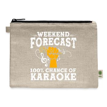 Cool Karaoke Art Karaoke Box Microphone Singing - Hemp Carry All Pouch - natural - Front