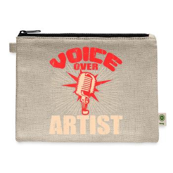 Voice Over Artist Microphone Actor Actress - Hemp Carry All Pouch - natural - Front