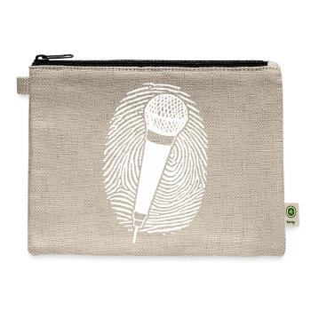 microphone thumbprint singing funny karaoke girls - Hemp Carry All Pouch - natural - Front