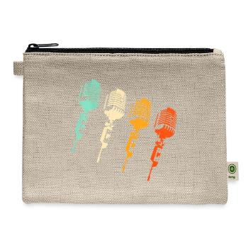 Vintage Microphone Cool Retroinger Gif - Hemp Carry All Pouch - natural - Front