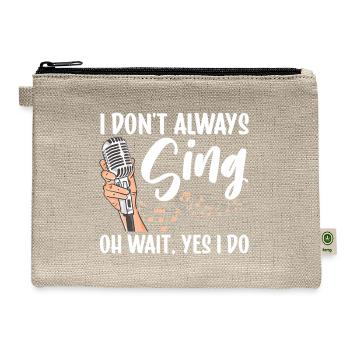 Funny Singer For Karaoke Microphone Singing - Hemp Carry All Pouch - natural - Front