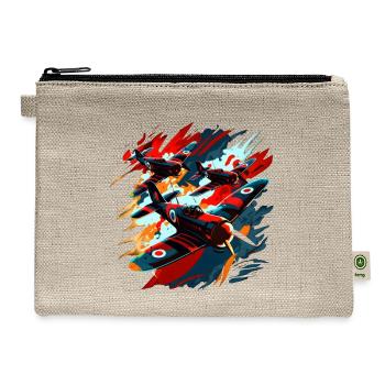 Spitfire Airplane Vintage Pilot Aviator Military - Hemp Carry All Pouch - natural - Front