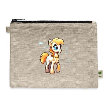 Pony Horse Rider Equestrian Horseback Riding - Hemp Carry All Pouch - natural - Front