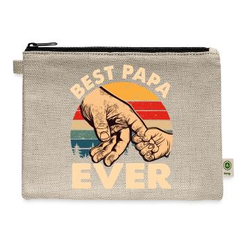 Best Papa Ever Retro Vintage Papa - Hemp Carry All Pouch - natural - Front