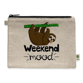 Weekend Mood Sloth - Hemp Carry All Pouch - natural - Front