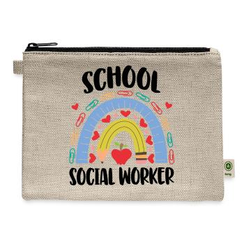 School Social Worker - Hemp Carry All Pouch - natural - Front