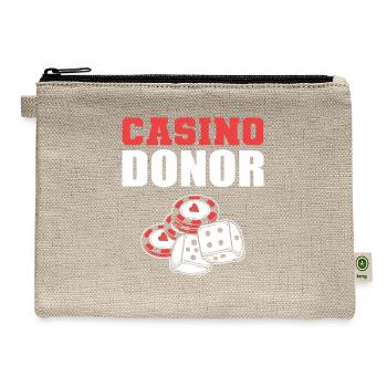 Casino Donor Poker Player Gift - Hemp Carry All Pouch - natural - Front