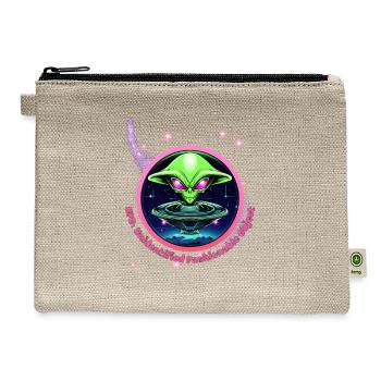 Cryptids and UFOs Embrace the Mysteries of Life - Hemp Carry All Pouch - natural - Front