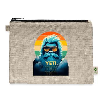 Cryptids of the Past Bigfoot, Yeti - Hemp Carry All Pouch - natural - Front