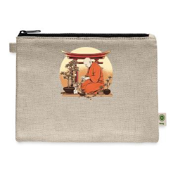 Bonsai tree plant bonsai tree Zen-monk bonsai - Hemp Carry All Pouch - natural - Front