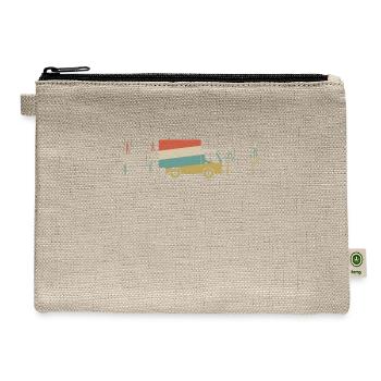 Truck Heartbeat Retro ECG EKG Trucker - Hemp Carry All Pouch - natural - Front