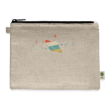 Planet Heartbeat Retro ECG EKG Space - Hemp Carry All Pouch - natural - Front
