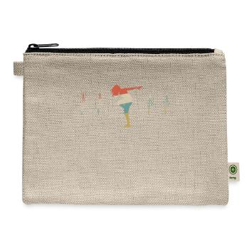 K-Pop Heartbeat Retro ECG EKG Korea Korean - Hemp Carry All Pouch - natural - Front