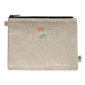 Refinishing Heartbeat Retro ECG EKG Finisher - Hemp Carry All Pouch - natural - Front