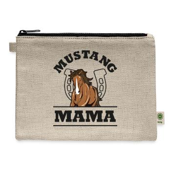 Mustang Mama Mustang Horse Owner Equestrian - Hemp Carry All Pouch - natural - Front
