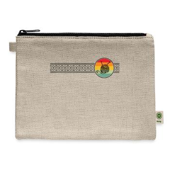 Knitting Knitter Crochet Needle Knitting Lamb Wool - Hemp Carry All Pouch - natural - Front