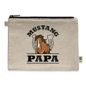 Mustang Papa Mustang Horse Owner Equestrian - Hemp Carry All Pouch - natural - Front