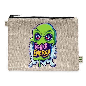 Retro Groovy Big Nick Ghost Face Energy green - Hemp Carry All Pouch - natural - Front