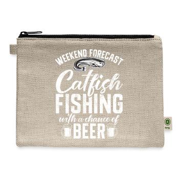 Weekend Forecast Catfish Fishing With A Chance Of - Hemp Carry All Pouch - natural - Front