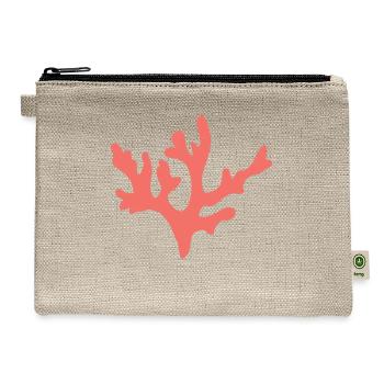 Sea Coral T-Shirt - Marine Life Nautical Ocean Pun - Hemp Carry All Pouch - natural - Front