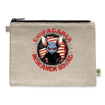 Cryptozoologists Chupacabra-cryptid funny USA - Hemp Carry All Pouch - natural - Front