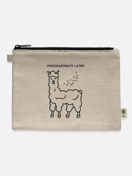 Procrastinate Later - Hemp Carry All Pouch - natural