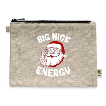 Big Nick Energy Santa Naughty Adult Humor Funny - Hemp Carry All Pouch - natural - Front