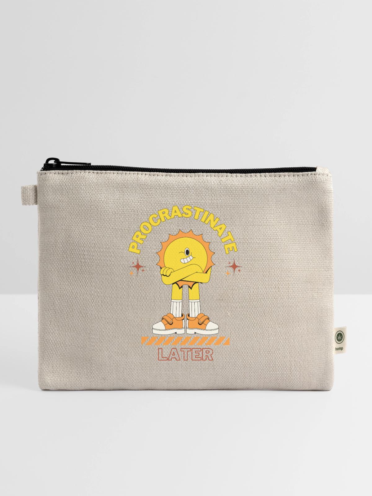 Procrastinate Later - Hemp Carry All Pouch - natural - Front