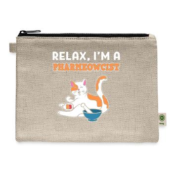 I'm a Pharmeowcist Cat Parent Gift - Hemp Carry All Pouch - natural - Front