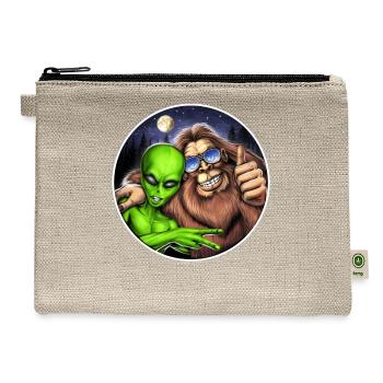 Bigfoot and Alien - Hemp Carry All Pouch - natural - Front