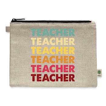 Teacher Shirt for Women to Teach Be Kind - - Hemp Carry All Pouch - natural - Front