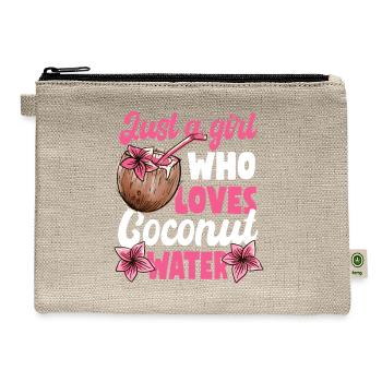 Just A Girl Who Loves Coconut Water - Hemp Carry All Pouch - natural - Front