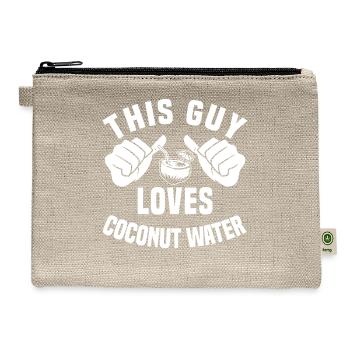 This Guy Loves Coconut Water - Hemp Carry All Pouch - natural - Front