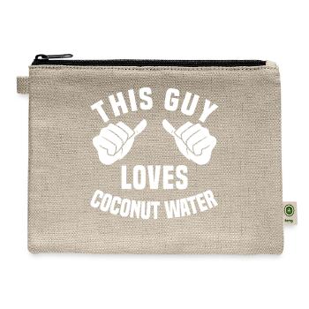 This Guy Loves Coconut Water - Hemp Carry All Pouch - natural - Front