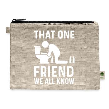 That One Friend BFF or Bestfriends Gift - Hemp Carry All Pouch - natural - Front