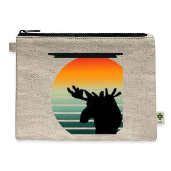 SUNSET MOOSE SHIRT - Hemp Carry All Pouch - natural - Front