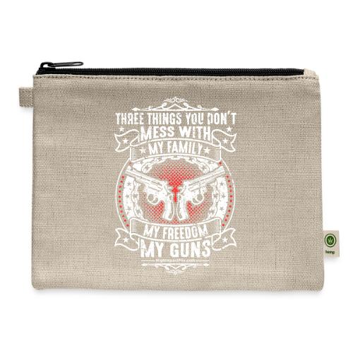 Three Things You Don't Mess with WHITE - Hemp Carry All Pouch