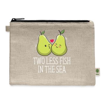 Two Less Fish In The Sea Wedding Pun Bride and Gro - Hemp Carry All Pouch - natural - Front
