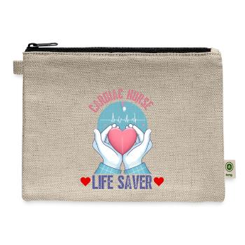 Cardiac Nurse Life Saver - Hemp Carry All Pouch - natural - Front